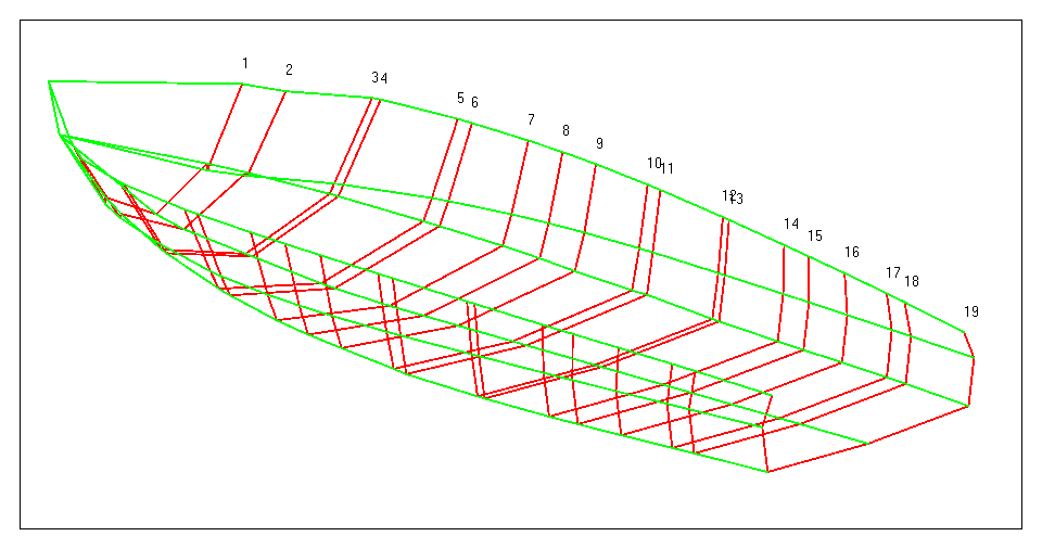 Drawing of stretched hull.